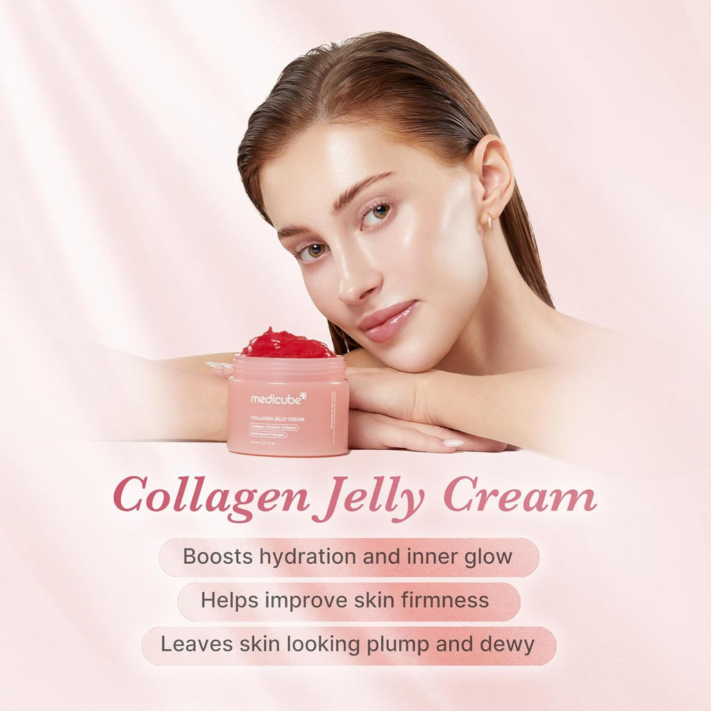 Collagen Jelly Cream- Niacinamide & Freeze-Dried Hydrolyzed Collagen - Boosts Skin'S Barrier Hydration and Gives 24H Glow & Lifted Look - Korean Skincare (1.69 Fl Oz (Pack of 1))