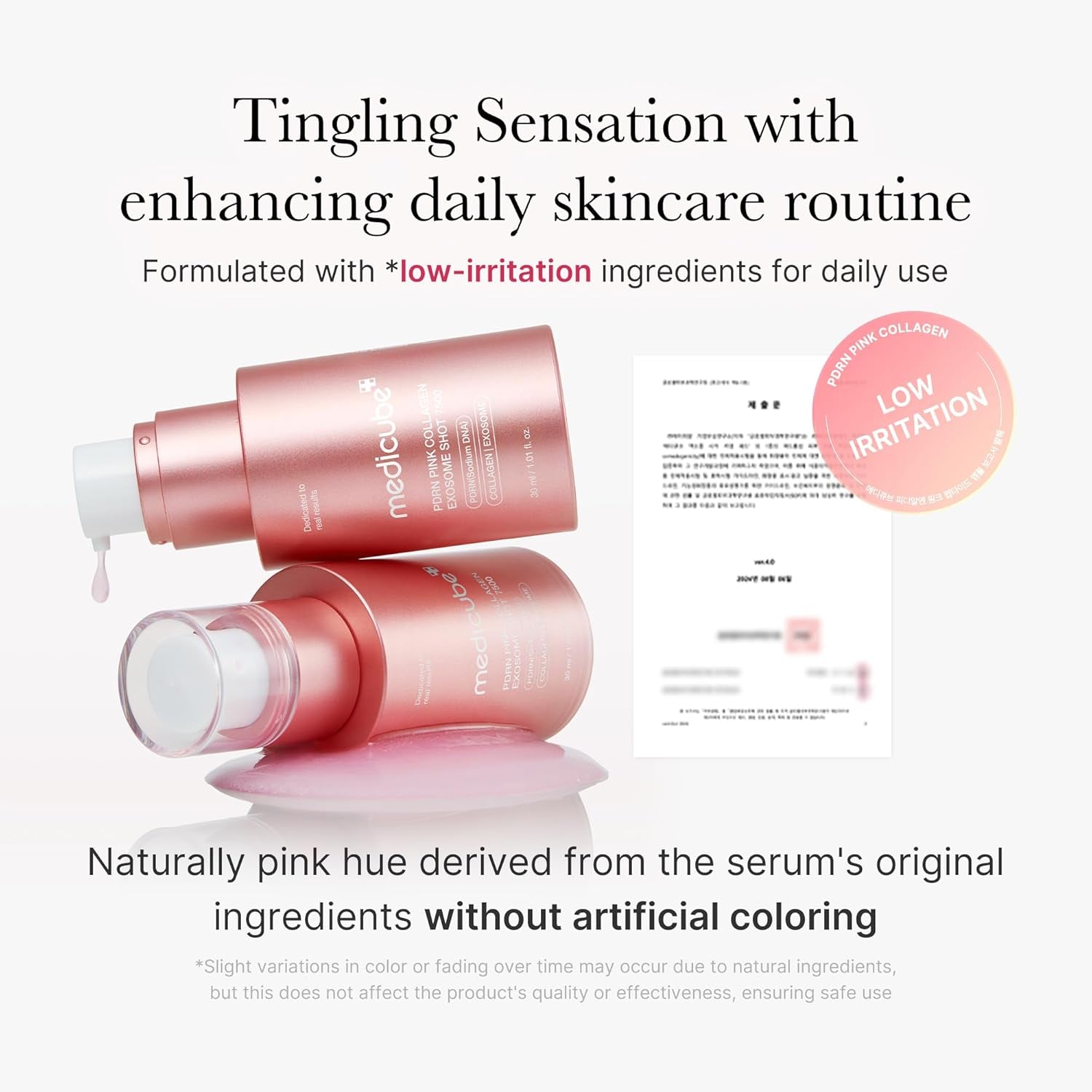 Exosome Shot PDRN Pink Collagen 7,500 PPM Spicule Facial Serum | Liquid Skin Booster | Exosome, Salmon DNA Spicules | Uneven Skin Tone, Pore Care, Skin Texture | Korean Skincare, 1.01 Fl.Oz